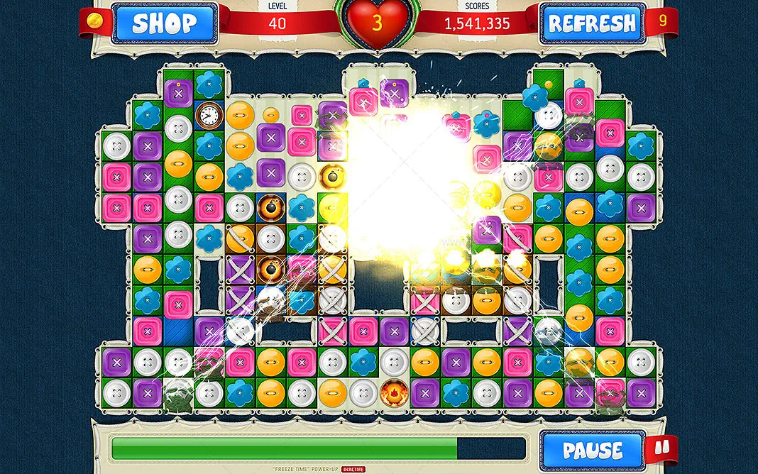 Small Buttons screenshot 05: Gameplay mobile match3