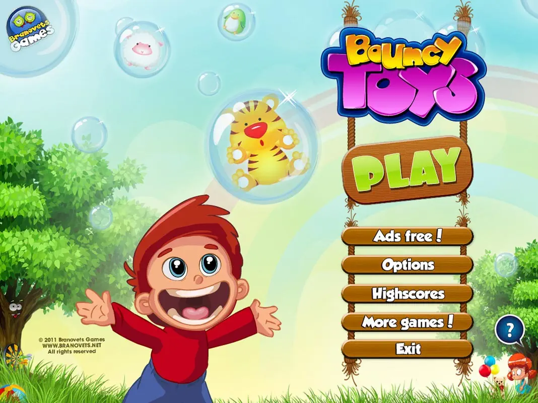 Bouncy Toys on MAC and PC: Main Menu